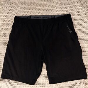 Free Country microtech Black Athletic Shorts Moisture-Wicking